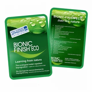Bionic-Finish Eco — ecological water-repellent impregnation finish, product packaging