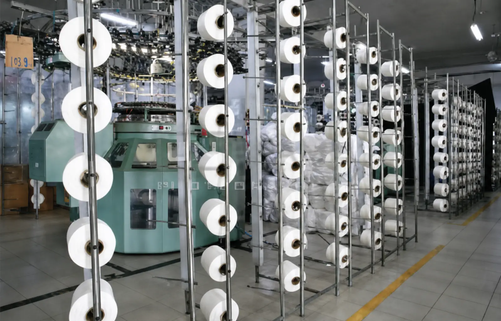 Jiangsu Ventures Ltd. partner factory floor — spinning, weaving, and knitting production, image 1
