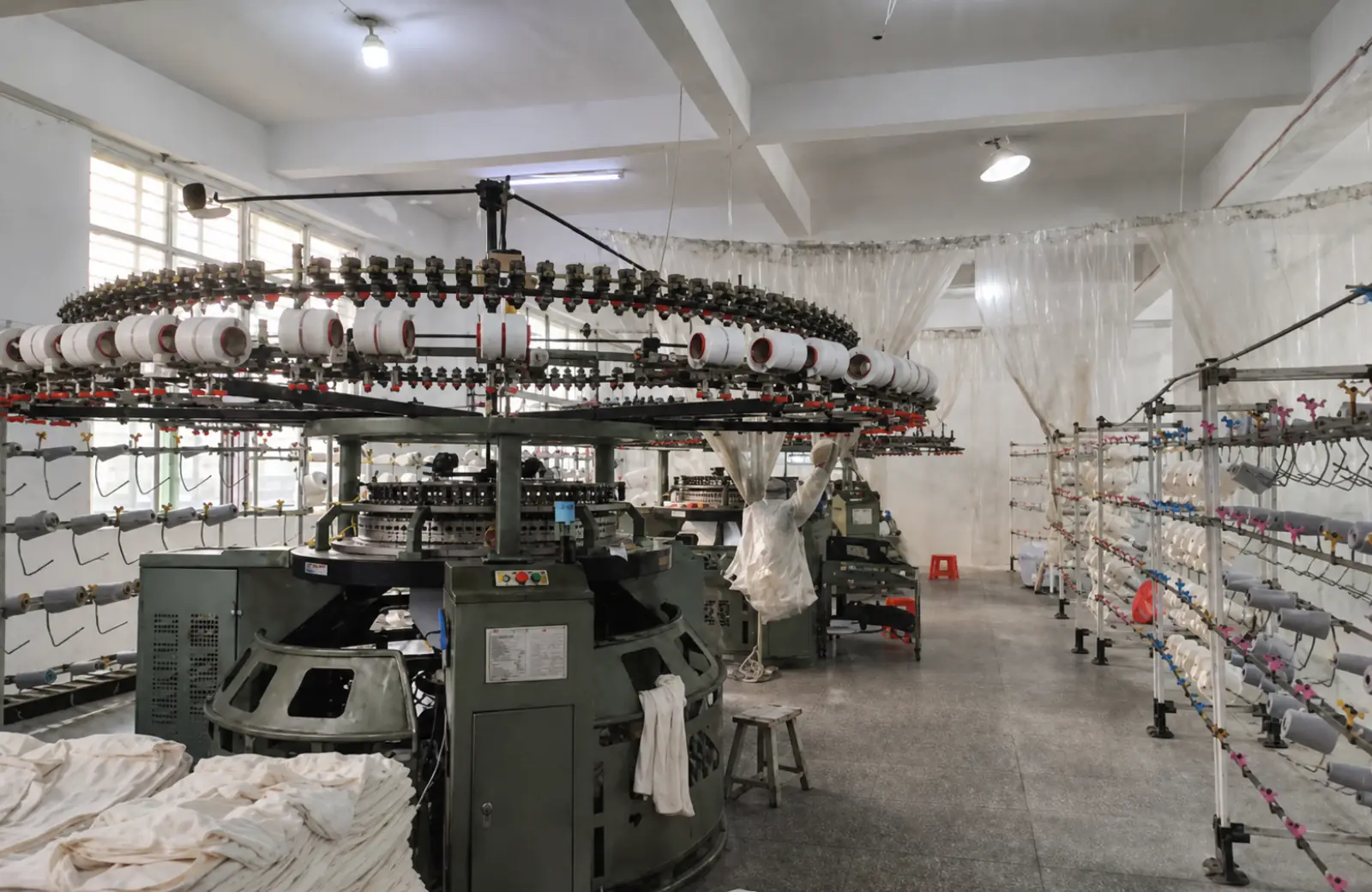 Jiangsu Ventures Ltd. partner factory floor — spinning, weaving, and knitting production, image 7